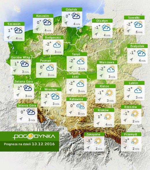 Prognoza pogody dla Polski na dziś Prognoza pogody dla Polski na jutro Ostrzeżenia meteo BRAK Ostrzeżenia hydro Pomimo zakończenia terminu ważności ostrzeżenia hydro Nr 4 występują przekroczenia