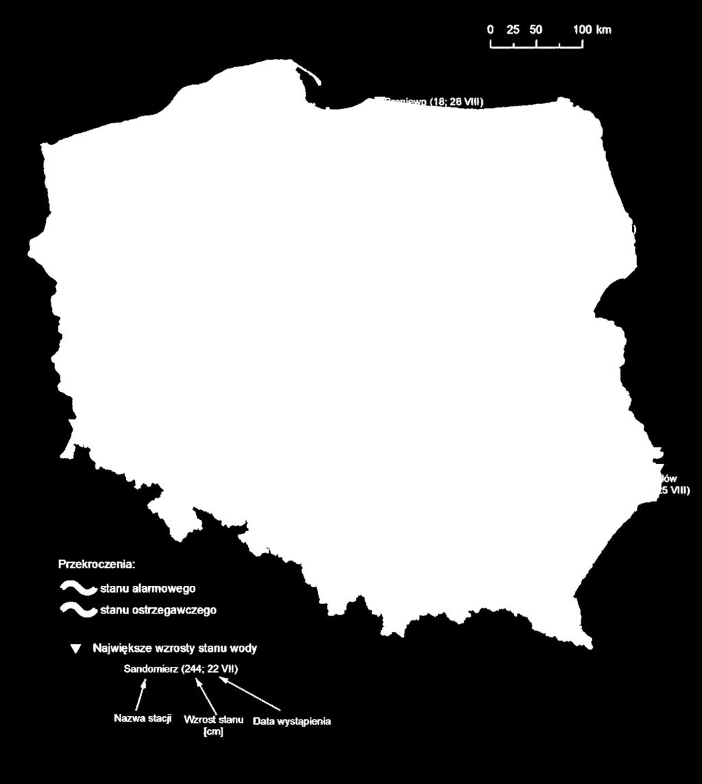 4. Przekroczenia stanów ostrzegawczych i alarmowych oraz najwyższe dobowe wzrosty