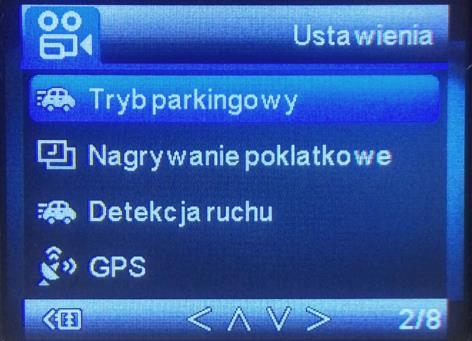 Korzystanie z trybu parkingowego 1 Przejdź do ustawień kamery i odszukaj opcję trybu