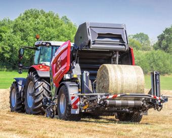 Owijanie i rozładunek bel 13 FROM MASSEY FERGUSON Aby zapewnić ostrożny rozładunek, stół owijania obniża się,