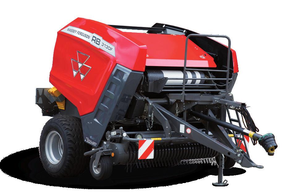 Specjalne walce Powergrip gwarantują stały nacisk w celu uzyskania najlepszego kształtu i wyglądu beli Bliższe spojrzenie na stałokomorowe prasy rolujące serii MF RB 05 FROM MASSEY FERGUSON NOWOŚĆ: