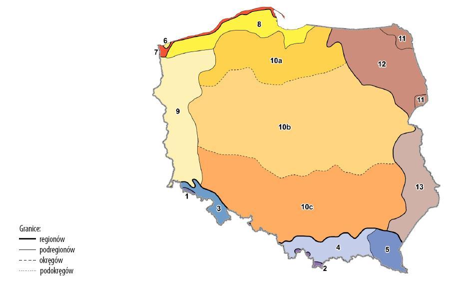Regionalizacja przyrodniczo-leśna na tle innych podziałów Zróżnicowanie środowiska przyrodniczego Polski Regionalizacja