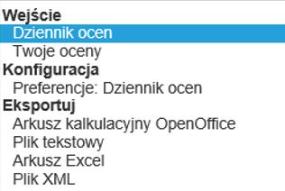 Opcja Oceny wyświetla dziennik ocen studentów. Zarządzający oraz Szkolący mogą filtrować dziennik stosując indeks alfabetyczny dla Imion oraz Nazwisk studentów.