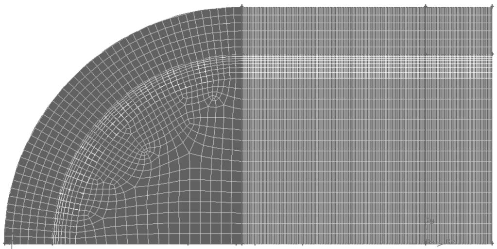 112 Rys. 3. Podział analizowanego odcinka rurociągu oraz przepływającej pary na elementy skończone Fig. 3. Mesh of thick-walled pipeline and steam Założono temperaturę początkową odcinka rurociągu wynoszącą T 0 = 540 [ C].