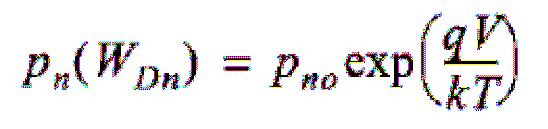 Równanie ciągłości przy założeniu małych prądów i potencjałów, gdy czyli dla obszaru domieszkowanego na typ n mamy dla