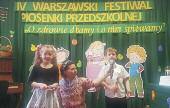 IV Warszawski Festiwal Piosenki Przedszkolnej 4 kwietnia Przedszkole nr 313 wzięło udział w IV Warszawskim Festiwalu Piosenki Przedszkolnej O zdrowie dbamy i o nim śpiewamy organizowanym przez