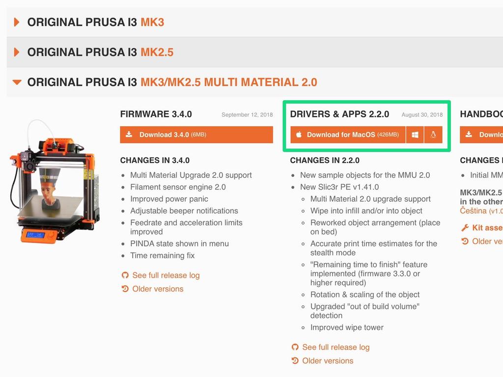 Step 5 Pobierane wymaganego oprogramowania Aktualizator firmware jest teraz wbudowany w Slic3r PE od wersji 1.41.0. Jeśli masz już tę (lub nowszą wersję) zainstalowaną, to możesz pominąć kolejny krok.