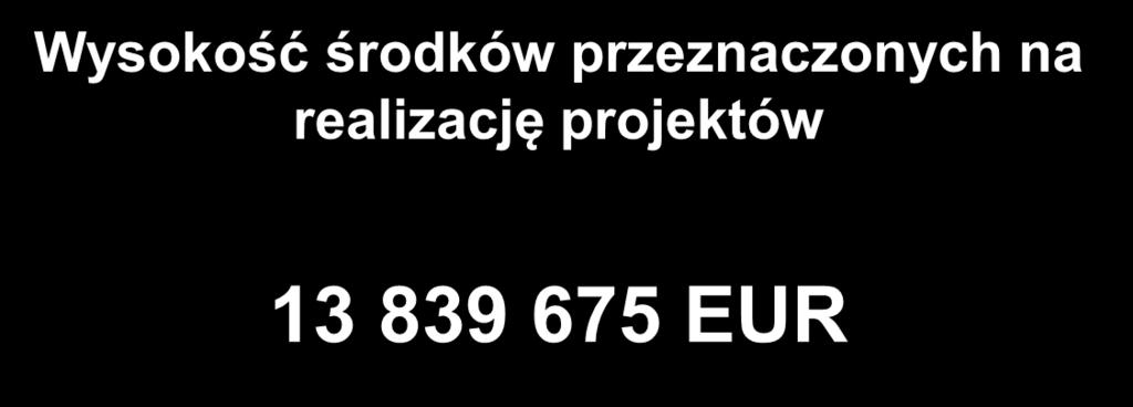 Wysokość środków przeznaczonych na realizację projektów 13 839