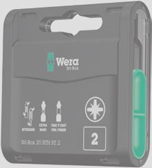 Bit-Box 20 BTZ TX Bit-Box 20 RZ PH Zastosowanie: do montażu płyt gipsowo-kartonowych Chwyt: sześciokątny 1 / 4 ", do gniazd wg DIN ISO 1173-D 6,3 Część robocza: Phillips, zredukowana, elastyczne, do