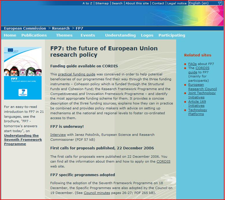 Наукові дослідження th Framework Programme 2007-20132013 7 th Podstawowe informacje w 21 językach: FP7 w skrócie, stypendia Marii Curie,