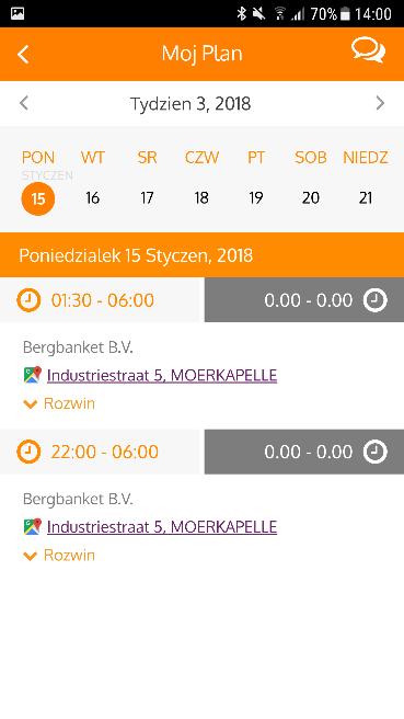 Mój Plan W Mój Plan można sprawdzić wszystkie sprawy związane z planem. Przegląd otwiera się w bieżącym tygodniu i pokazuje dzień dzisiejszy.