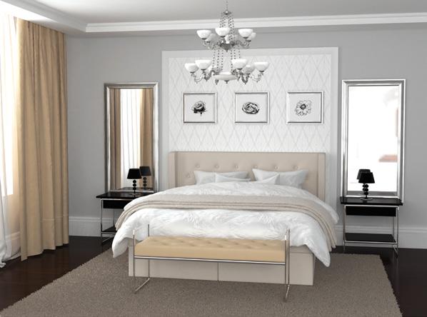 Prezentowany zestaw zawiera: Wezgłowie: Glamour 160, wys. 115 cm Baza: box podnoszony 160 x 200 cm Materac: materac Tango 160 x 200 cm w pokrowcu Tencel o wys.