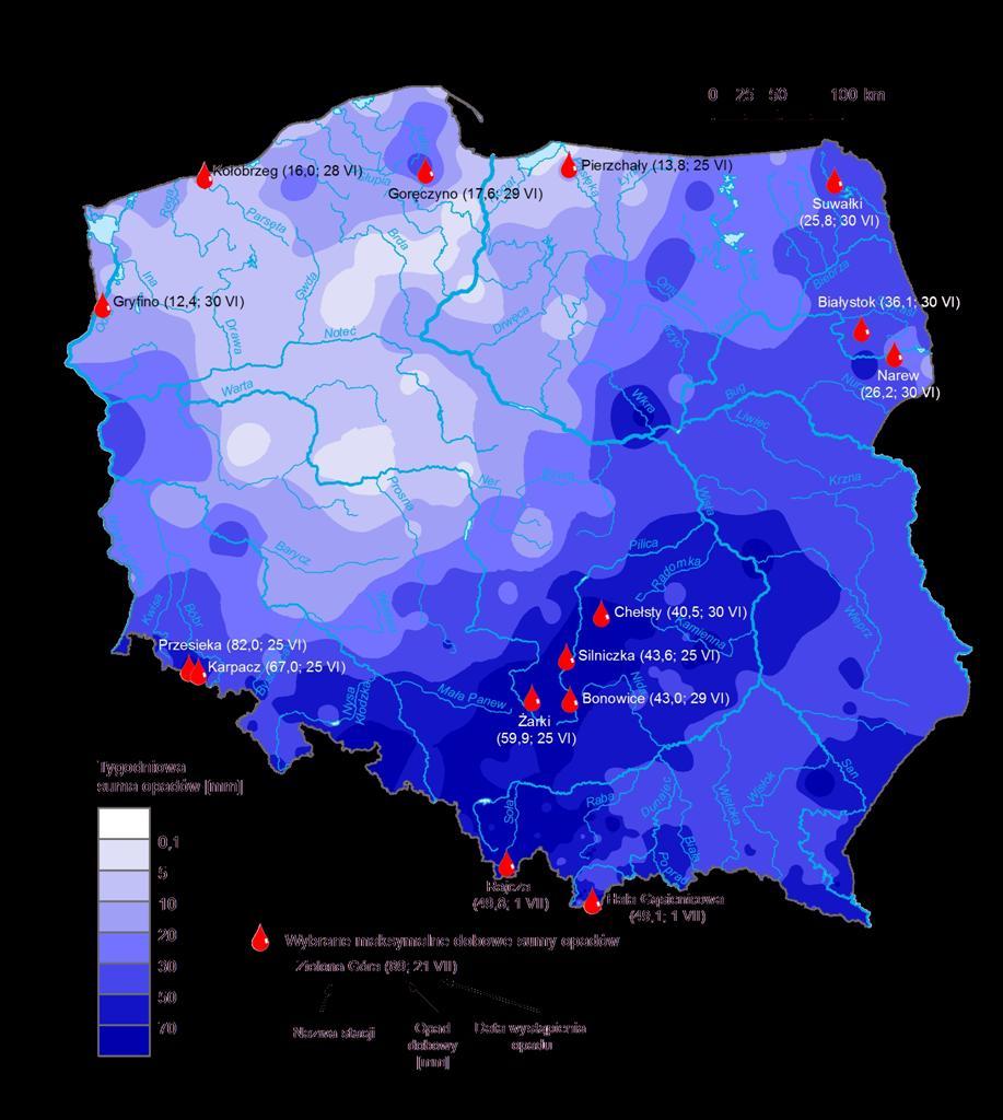 maksymalne dobowe sumy opadów