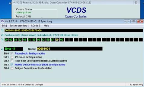 Poniżej przykładowy sposób kodowania programem VCDS. 1.