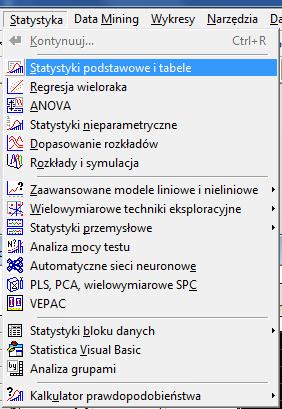 Test Shapiro Wilka i inne testy normalności znajdziemy wybierając kolejno Statystyka