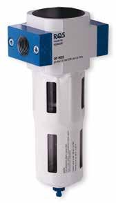 OF - filtr powietrza z uchwytami montażowymi Filtr służy do oczyszczenia sprężonego powietrza z zanieczyszczeń stałych i płynnych o odpowiednich wielkościach zgodnie z zastosowaną wkładką filtracyjną.