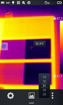 3. Naciśnij temperaturę maksymalną lub