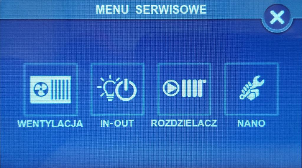 5. Ustawienia serwisowe Po wprowadzeniu kodu serwisowego zostaje wyświetlony ekran menu serwisowego.