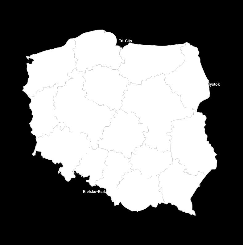 2020): Kraków: 70,000 (+25%) Warsaw: 57,000 (+34%) Wrocław: 50,000 (+25%) Tri-City: 25,000