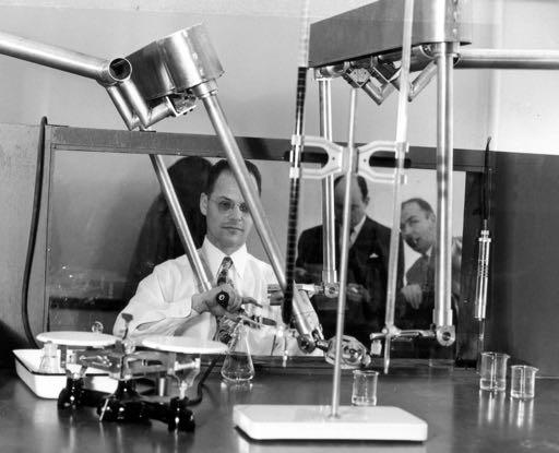 teleoperation history first telemanipulator: 1948, Ray Goertz, U.S.