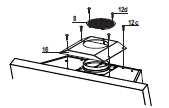 Na pokrywę załoŝyć kratkę wylotową 8 i przymocować ją za pomocą 2 wkrętów 12d (2,9x9,5)