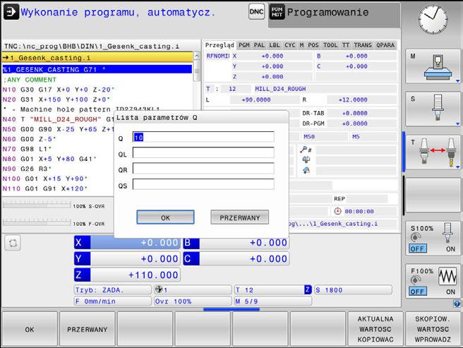 9 Programowanie parametrów Q Kontrolowanie i zmiany parametrów Q 9.