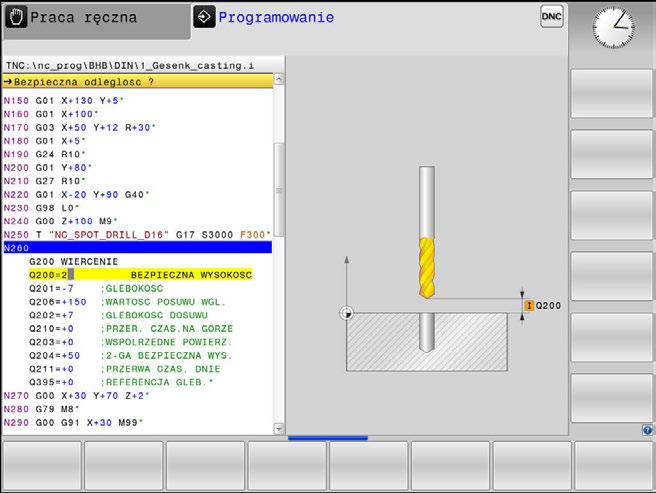 2 Pierwsze kroki Programowanie pierwszego przedmiotu Wytwarzanie programów cyklicznych Pokazane na ilustracji po prawej stronie odwierty (głębokość 20 mm) mają być wytwarzane przy pomocy