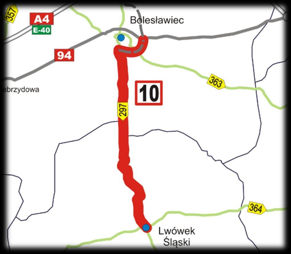 SRWD 2020 - Makrosfera Infrastruktura przykładowe przedsięwzięcie Połączenie miast Dolnego Śląska na odcinku Bolesławiec Lwówek Śląski drogą wojewódzką nr