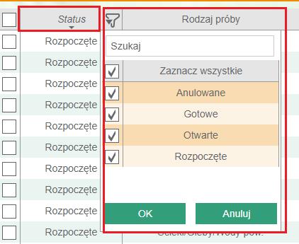 W widoku możesz także porządkować swoje kolumny. Klikając nagłówek i przytrzymując przycisk myszy, możesz przeciągać i upuszczać kolumny.