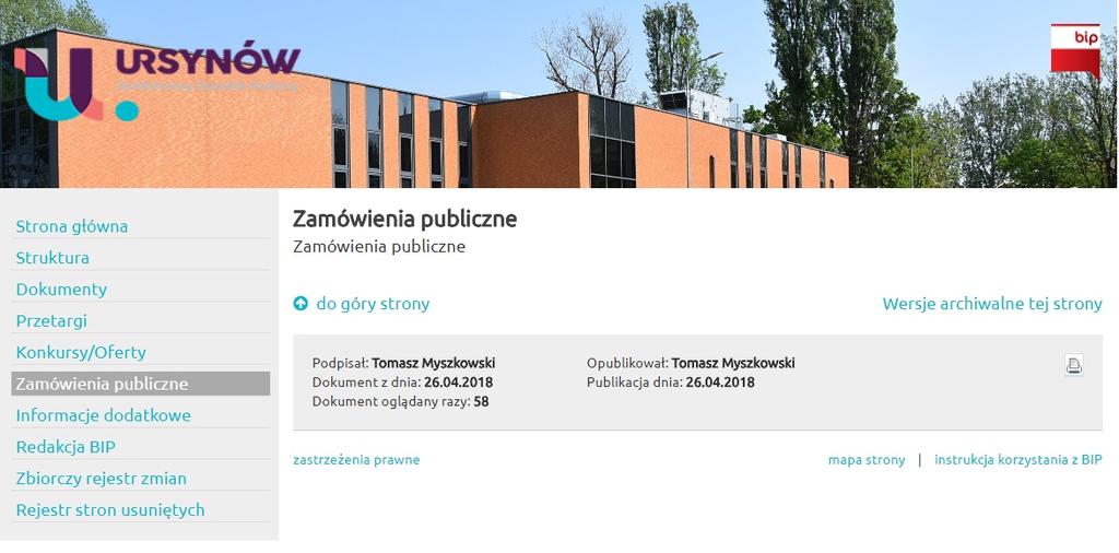 Dla porządku dodam, że w zakładkach po terminie, zakończone oraz archiwalne jest również pusto. Jest jeszcze dział Zamówienia publiczne. Ale tutaj też hula wiatr.