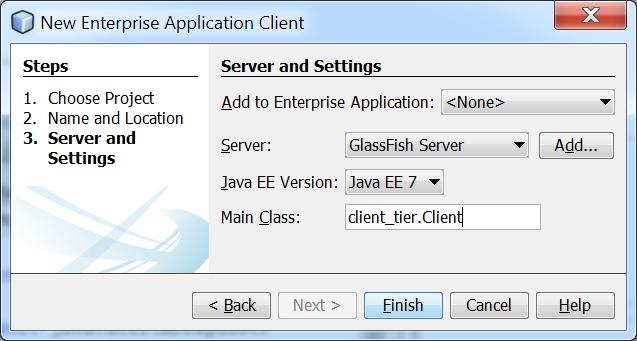 16. Kod tworzonego projektu typu Enterprise Application Client będzie wykonany w opaciu o pakiet library z projektu warstwy klienta (aplikacja