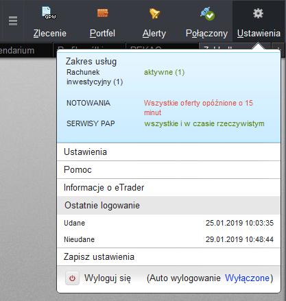 1. OPIS USTAWIENIA Okno Ustawienia umożliwia personalizację oraz zarządzenie danymi i usługami dostępnymi w DM Pekao.