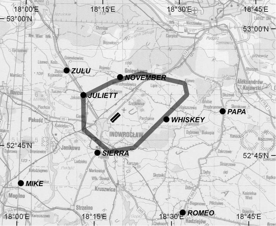 VISUAL OPERATION CHART FIS GDAŃSK 127.150 AIRSPACE: MATZ EPIR: GND-1050 m FIS POZNAŃ 126.300 AD ELEV 84 INOWROCLAW APPROACH 119.250 INOWROCLAW (EPIR) INOWROCLAW TOWER 136.