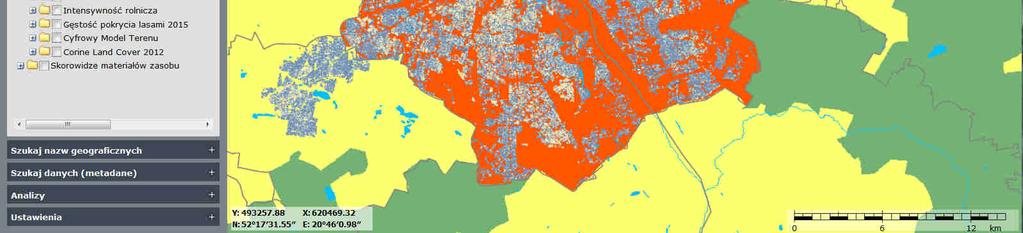 Oczyszczalnie ścieków komunalnych 10) Obszary podmokłe 2012 11) Obszary nieprzepuszczalne 2012 12) Lasy 2015 13) Łąki i