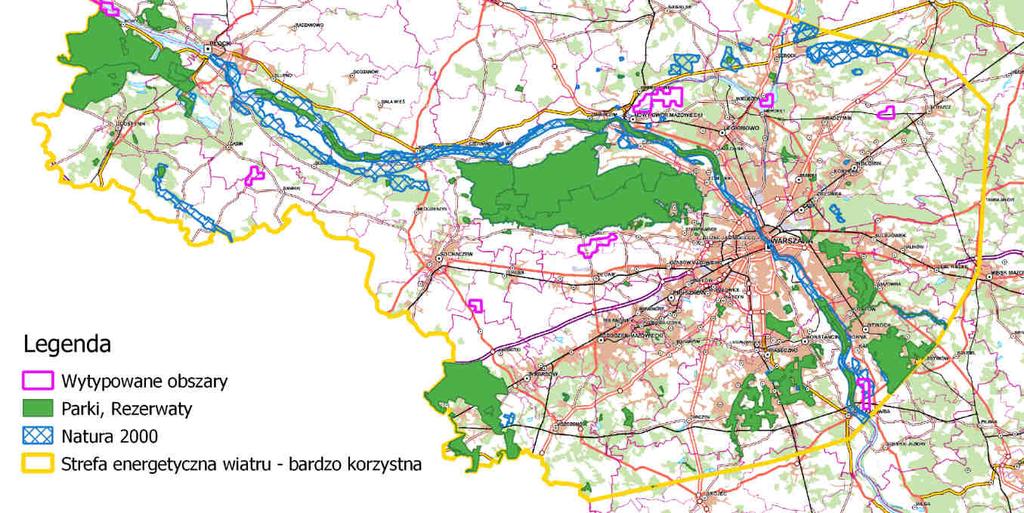 Do tego celu zostają wykorzystane dane pochodzące z Bazy Danych Obiektów Topograficznych (BDOT10k) zwizualizowane na podkładzie