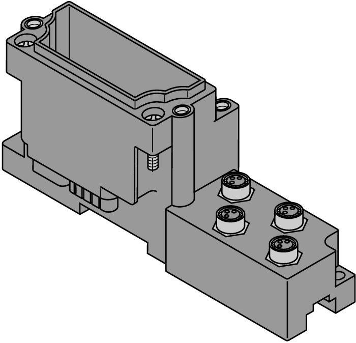 kompatybilny moduł bazowy Rysunek wymiarowy Type Pin configuration BL67-B-4M8 6827189 4 x M8, 3-pole, female PKG3M-2-PSW3M/TXL Nr katalogowy 6625668 BL67-B-2M12 6827186 2 x M12, 5-pole, female,