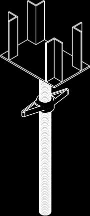 rusztowania modułowe 21. Głowica krzyżowa gwintowana Używana przy rusztowaniach modułowych, jako konstrukcji wsporczej pod strop. - 7,8 22.