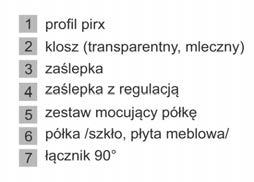 profil pirx klosz (transparentny lub mleczny) zaślepka zaślepka z