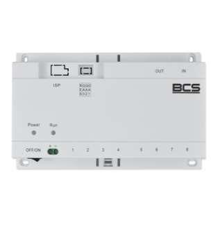 BCS-ADIP Adapter LAN do wideodomofonu 2-przewodowego BCS: Umożliwia rozbudowę wideodomofonu 2-przewodowego o funkcje IP: nagrywanie obraz, aplikacja mobilna, podgląd kamer CCTV IP Wejścia: 4x