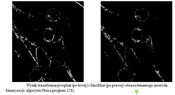 TopHat i BlackHat: obraz zbinaryzowany tophat = cv2.morphologyex(img, cv2.