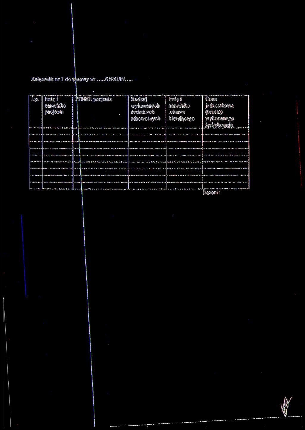 Załącznik nr l do umowy nr /ORG/P/ l.p.