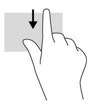 Przesuń delikatnie palcem wzdłuż górnej krawędzi obszaru płytki dotykowej TouchPad w celu wyświetlenia ikony Customize (Dostosuj).