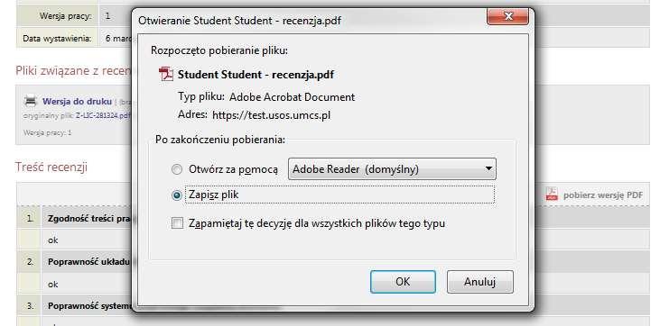 Wgranie recenzji z pliku do APD W celu wgrania do APD recenzji w formie pliku z treścią z komputera użytkownika, należy na