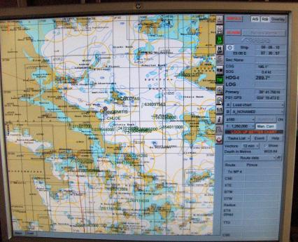 2.3. Fuzja kompleksowego sygnału radarowego z wektorową mapą elektroniczną (ENC) Biura Hydrograficznego Marynarki Wojennej (BHMW) Mapa elektroniczna spełniająca standard ECDIS z nałożonym na nią