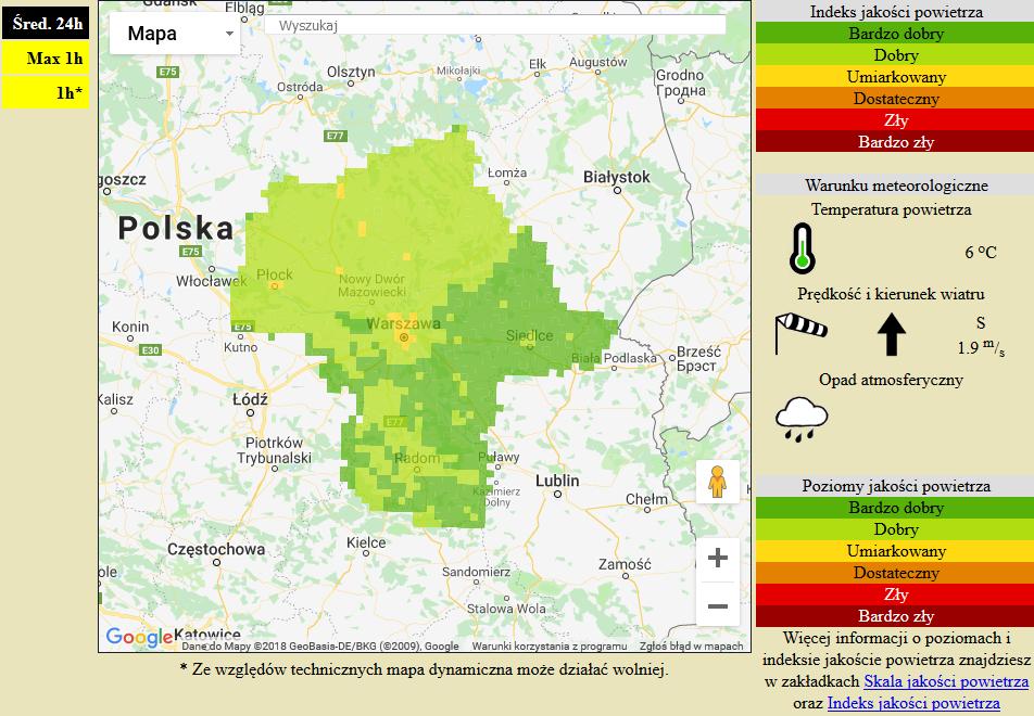 [w µg/m 3 ] na automatycznych stacjach