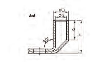 Końcówki kątowe rurowe typu K90D Pokrycie: cynowane galwanicznie. Wykonanie: DIN 46235 dotyczy części rurowej. Tubular angle terminals K90D type Surface: tin-plated.