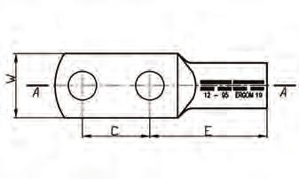 Końcówki rurowe z dwoma otworami pod śruby typu KDR... 2X i KDM... 2X... Pokrycie: KDR cynowane galwani cznie; KDM niecynowane. Wykonanie: DIN 46235 dotyczy części rurowej.