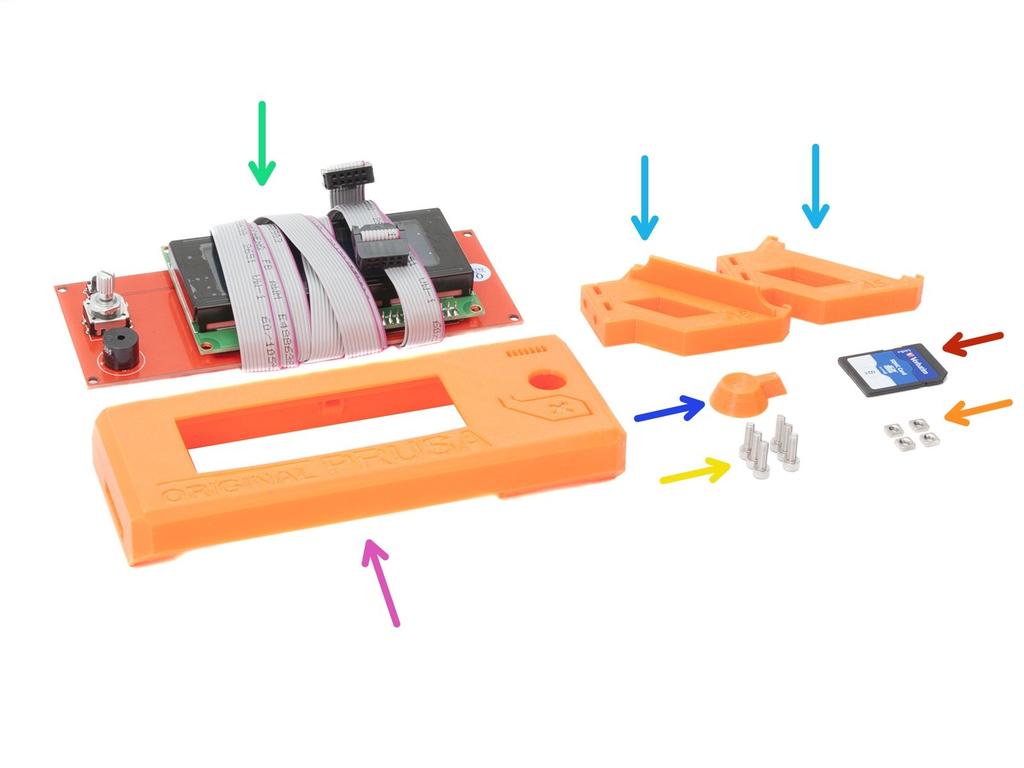 Step 1 Narzędzia niezbędne w tym rozdziale Klucz imbusowy 2,5 mm do śrub M3 Klucz imbusowy 2 mm do wyrównania nakrętek Torebka ze śrubami dla ekranu LCD jest zazwyczaj przyklejona do LCD.