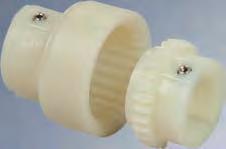 Typ junior (2 częściowe) oraz junior M (3 częściowe) Sprzęgło o zębach łukowych (dwuczęściowe) z poliamidu Dwukardanowe sprzęgło o zębach łukowych typu M (3-częściowe) z poliamidu Dzięki zastosowanym