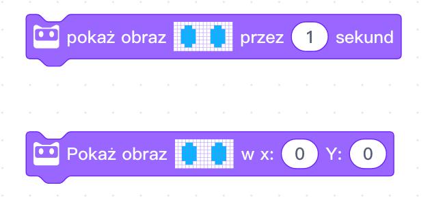 Przebieg zajęć: Zadaniem uczniów będzie nauka tworzenia interaktywnych animacji na ekranie robota Codey Rocky. Obrazy będą animowane na 2 sposoby: pokaż obraz i pokaż obraz w x i y.